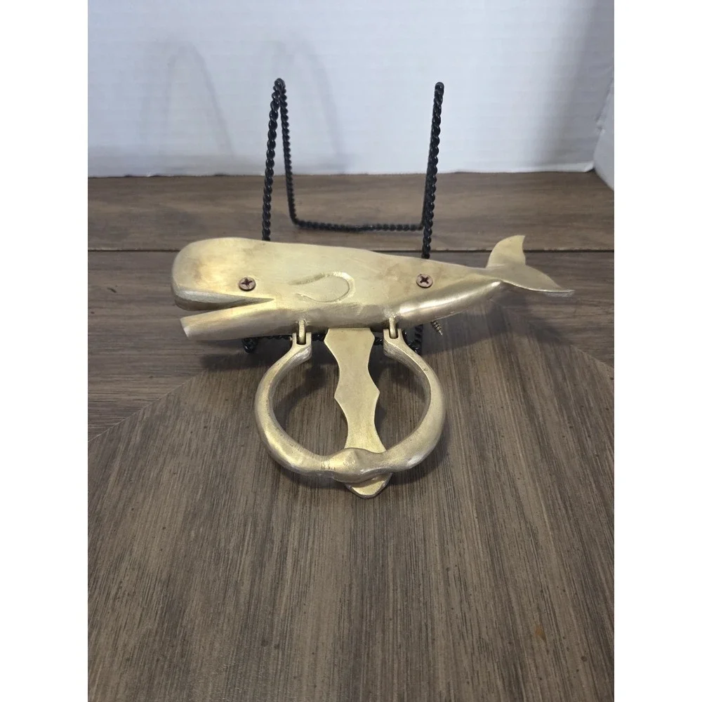 solid brass sperm whale door knocker Vintage, Coastal, Nautical